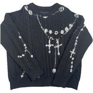 Marcelo Miracles Paris Black Knit Hangman Sweater Streetwear Designer Size Large